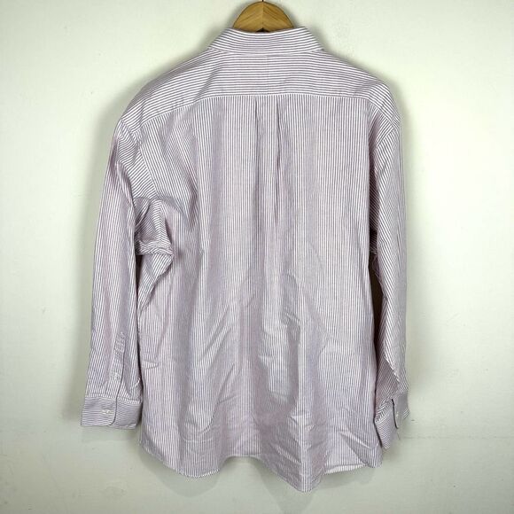 Oconnells Red Striped Vintage Single Needle Button Up Shirt EUC Men’s 18 - Picture 6 of 8